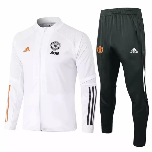 Chandal Manchester United 2020 2021 Blanco Negro Naranja